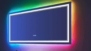 ODBO W84 x H32" Square Bathroom Shatterproof Wall-Mounted Mirror